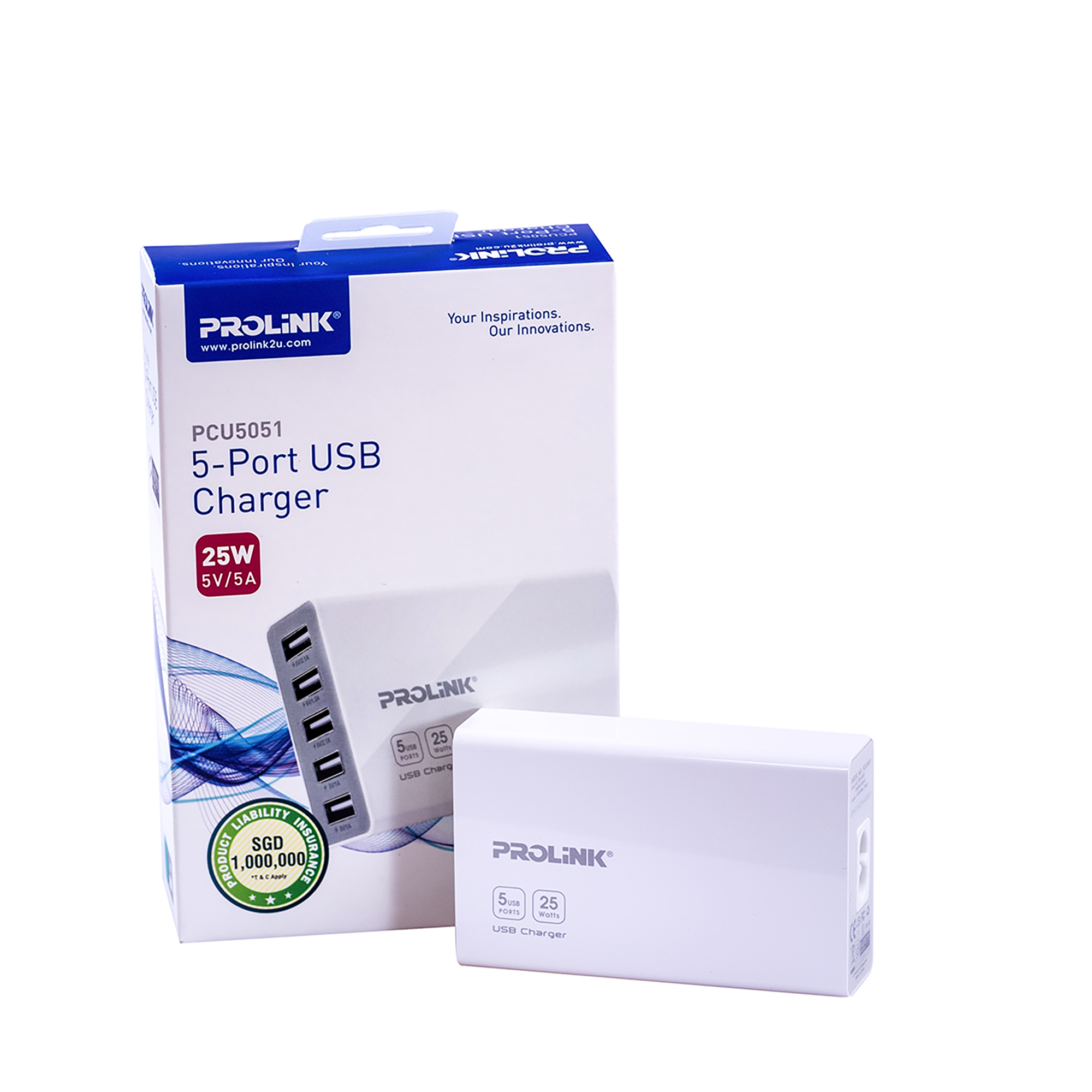 Củ sạc Prolink PCU5051 - 5 Cổng USB - Hàng Chính Hãng