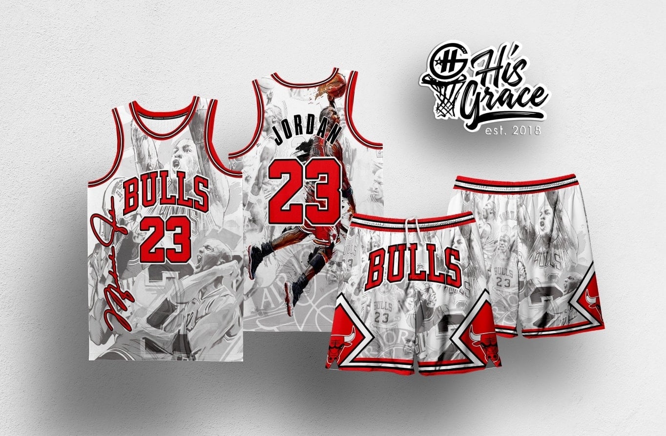 Chicago bulls jordan white design hg concept basketball jersey free customize of name and number