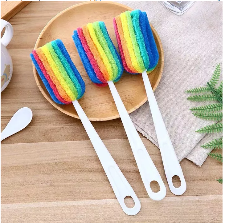 CÂY CỌ RỬA CỐC CHÉN BÌNH SỮA CỌ LY ( XỐP 7 MÀU)