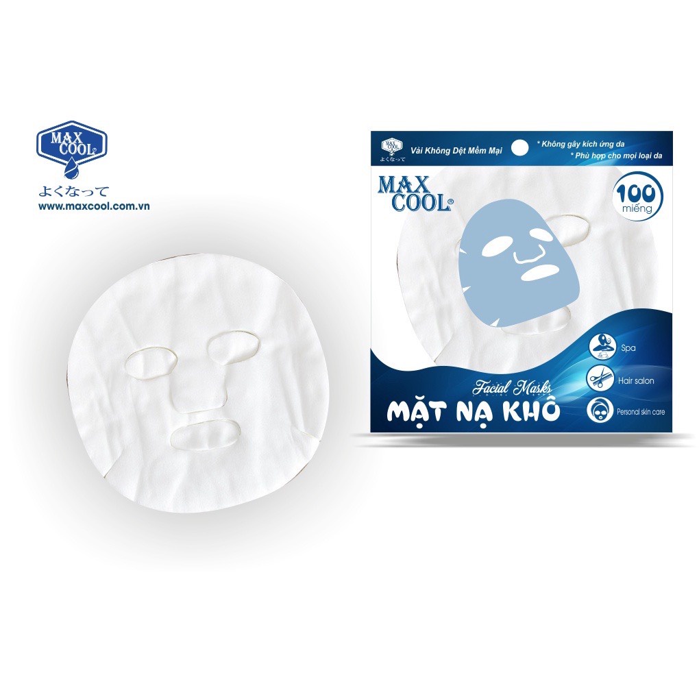 Mặt nạ khô MAX COOL chăm sóc da tiện lợi 100 miếng