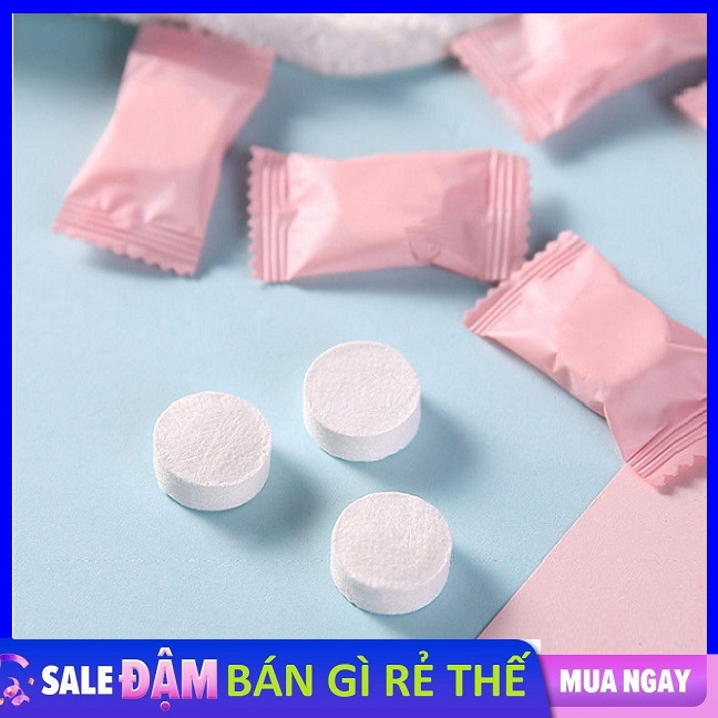 Set 10 Khăn Giấy Nén Du Lịch Hình Viên Kẹo - Khăn giấy nén, khăn khô nén viên kẹo Hàn Quốc bỏ túi mang theo khi đi du lịch, cực kỳ tiện lợi