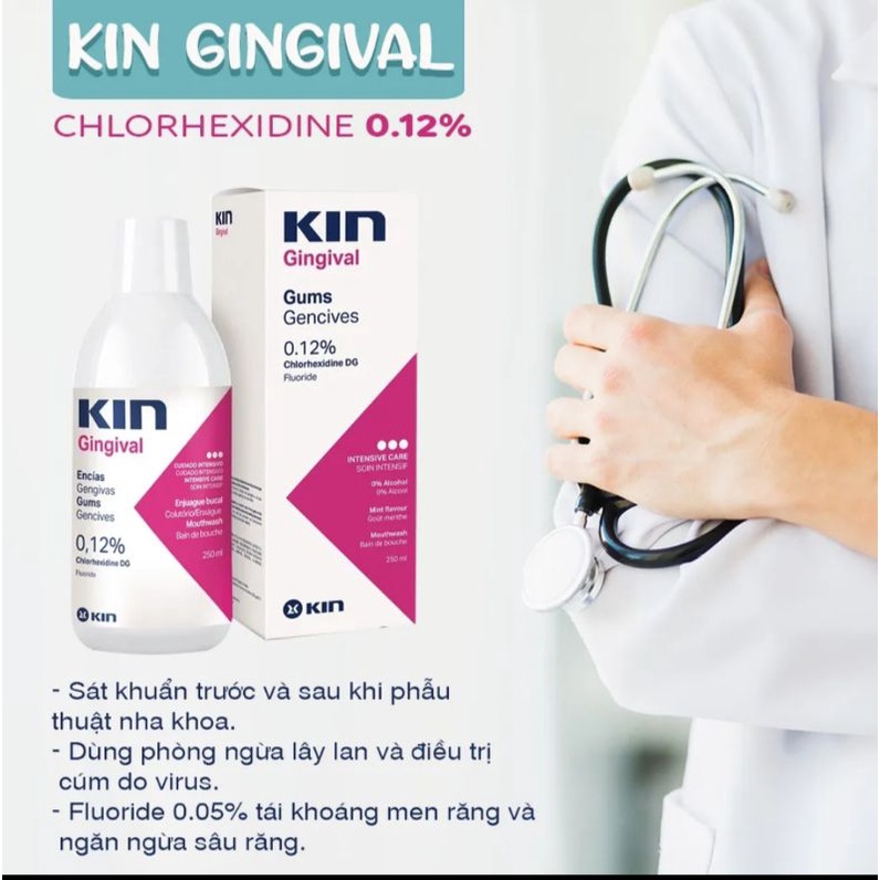 Nước súc miệng ngừa viêm nướu Kin Gingival 250ml