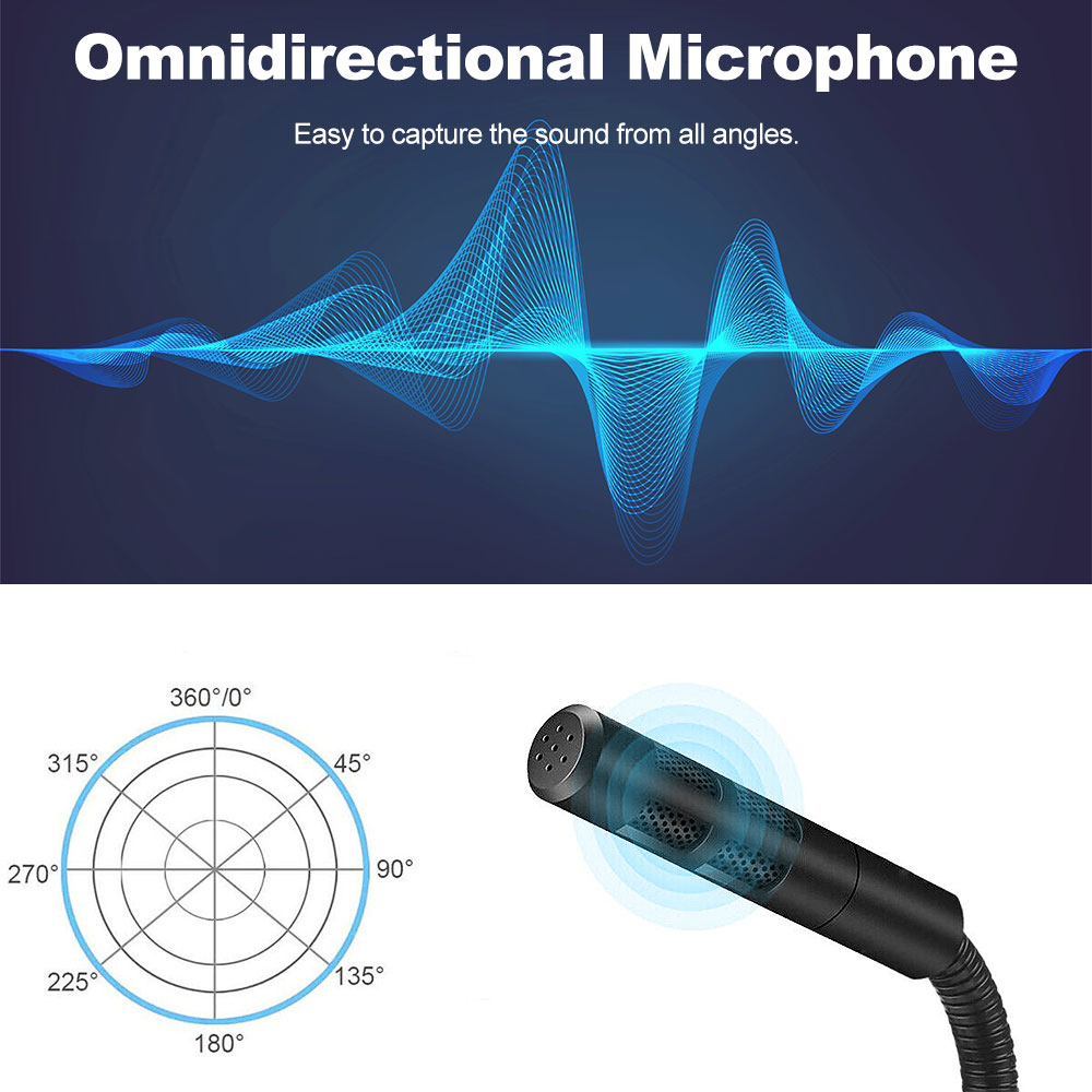USB Computer Microphone USB Plug High Quality Noise Cancelling Recording Desktop Mic PC Laptop Online Chatting Live Streaming Gaming