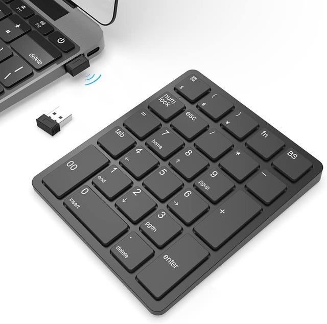Mini Number Pad Wireless Numeric keypad 26 Keys Financial Accounting Rechargeable Numeric Pad for Laptop Desktop PC