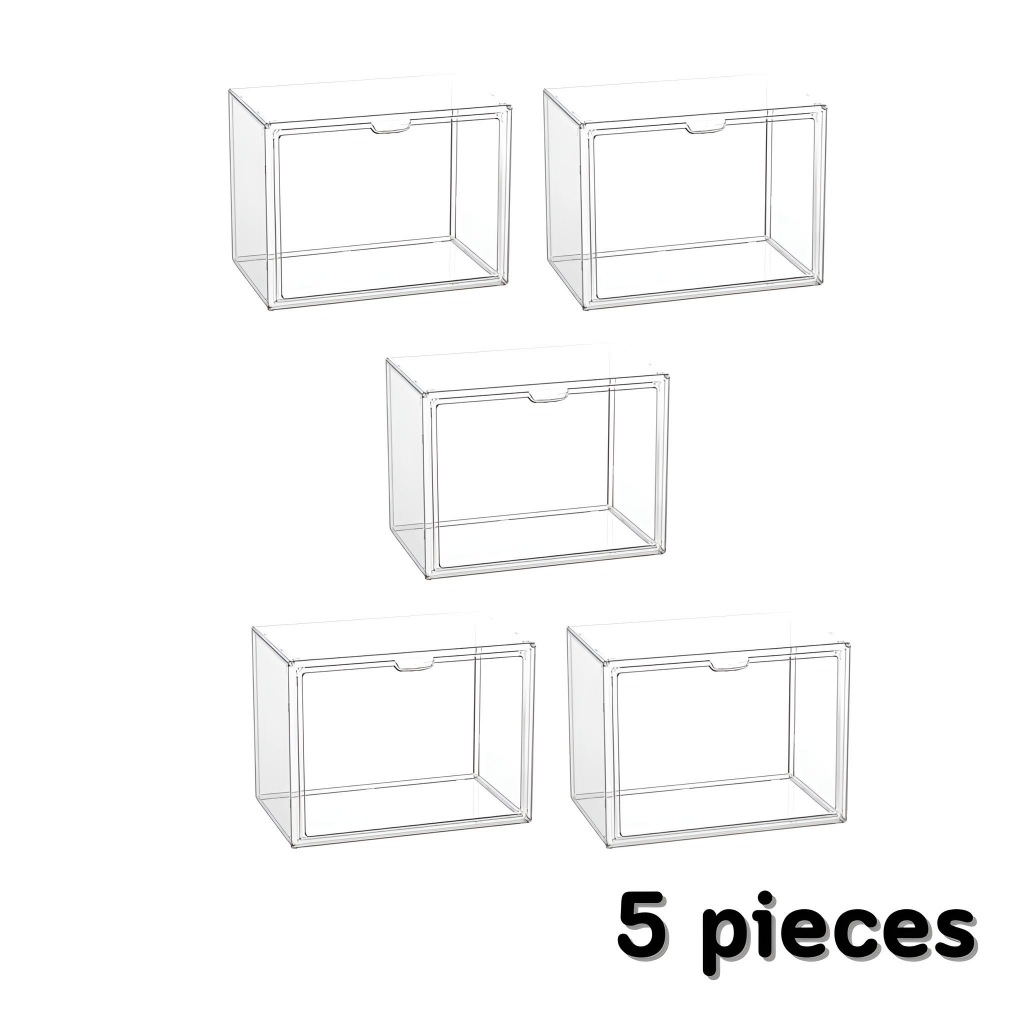 Stackable Storage Bins Clear Acrylic Display Case With Magnetic Lid For