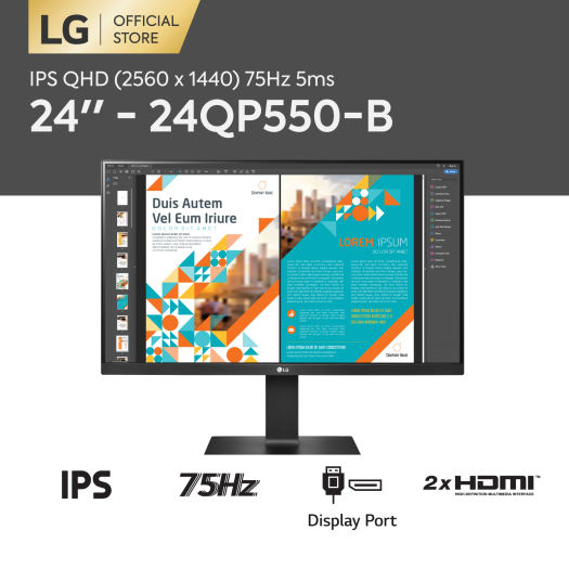 Màn hình LCD LG 24″ 24QP550-B FreeSync™ IPS AMD HDR10 sRGB 99% chân đế linh hoạt