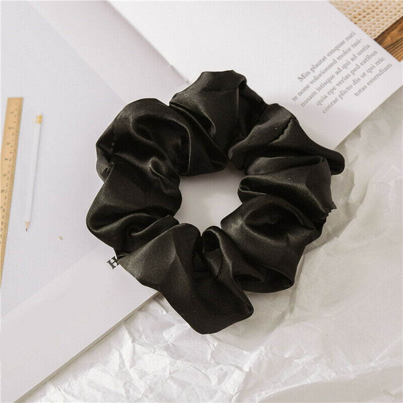 Satin Silk Fashion ScrunchiesSweet Solid Color Elastic Hair Bands Hair Ties Ropes For Women