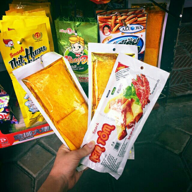 Combo 10 Gói Snack Nem Tôm Đồ Ăn Vặt Siêu Ngon