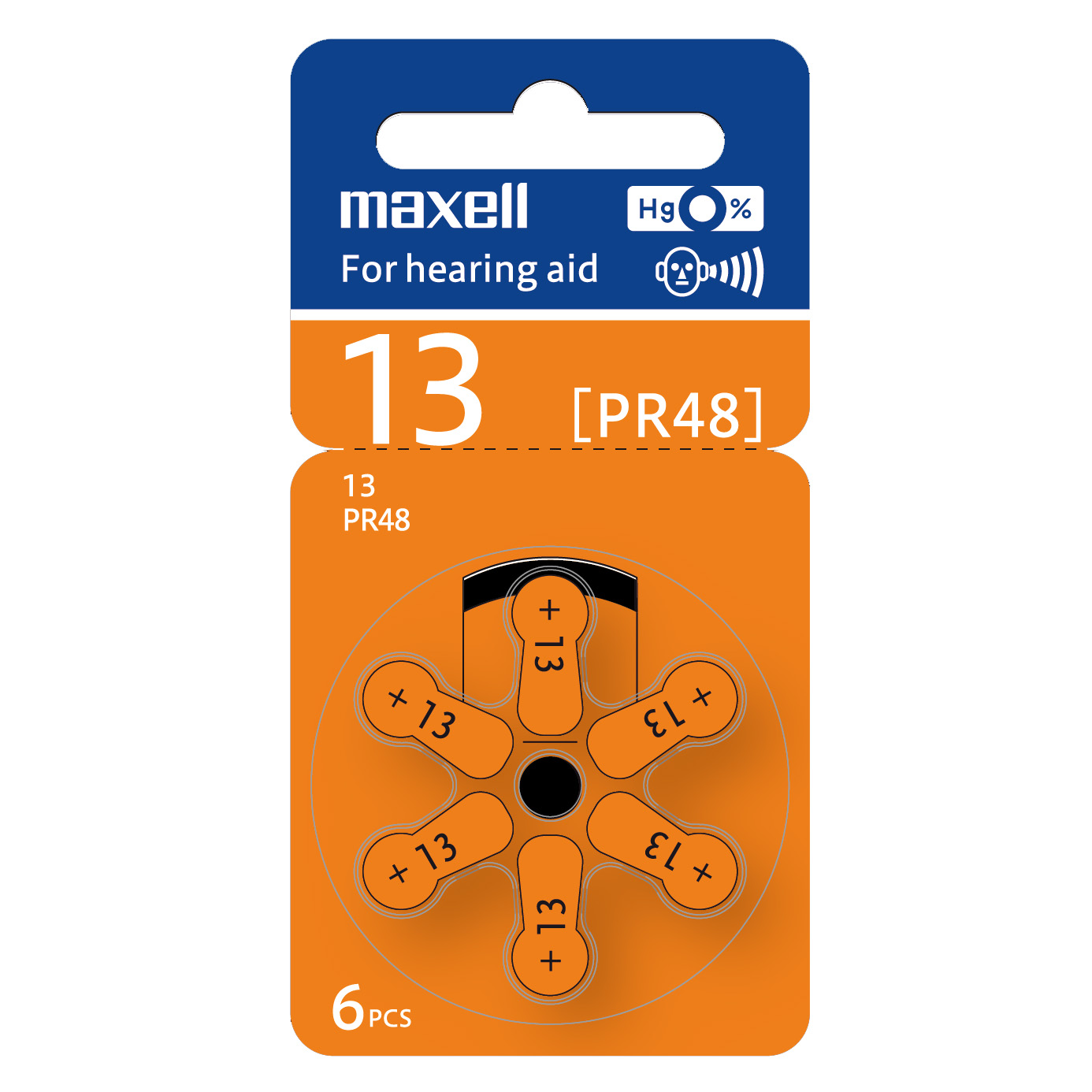 Pin máy trợ thính Maxell PR48  Pin 13  1,45V Hàng chính hãng
