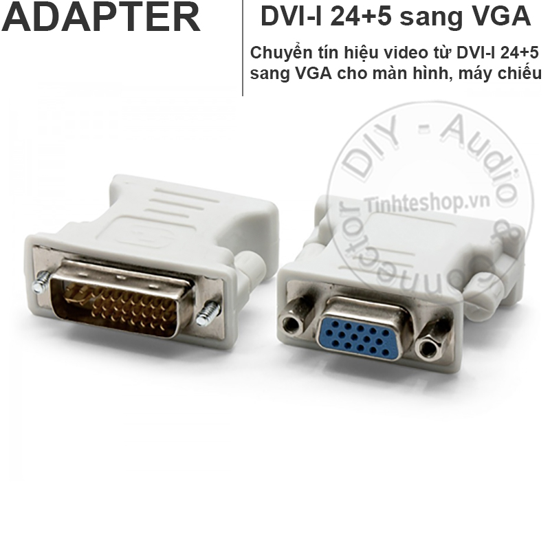 Đầu chuyển DVI sang VGA - DVI-I 24+5 ra VGA màn hình