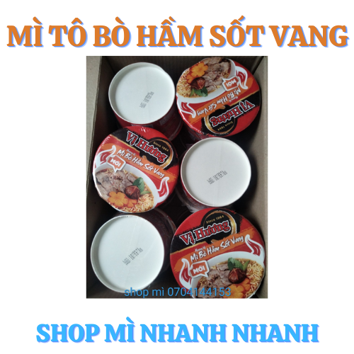 Thùng 12 tô Mì Bò Hầm Sốt Vang 80gr