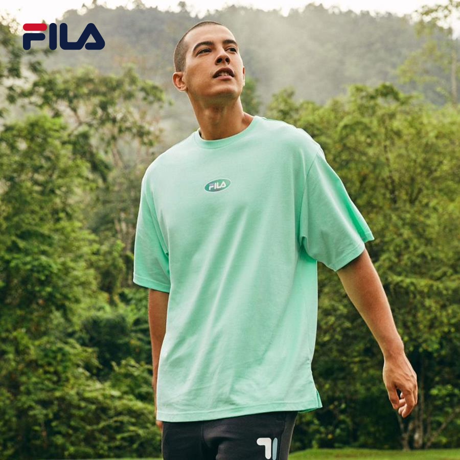 Fila áo thun tay ngắn thời trang unise.x carnevale di fila oversize fw2rsf1002x-cbl