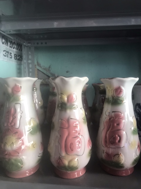 Bình hoa thờ cúng màu Hồng đào