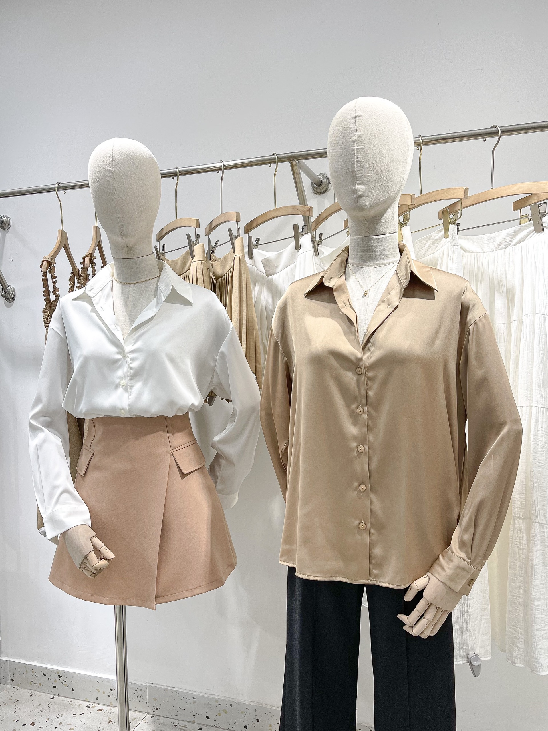 Áo sơ mi trơn vải lụa , Peace House Clothing