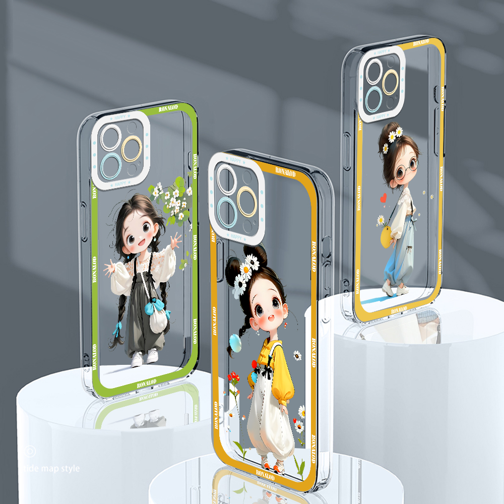YYDS for Redmi Note 12 4G 9 8 10 11 12 Pro 11s 10s 9T Back Cover Cute Gril Transparent Crystal TPU Soft Thin Phone Case. 