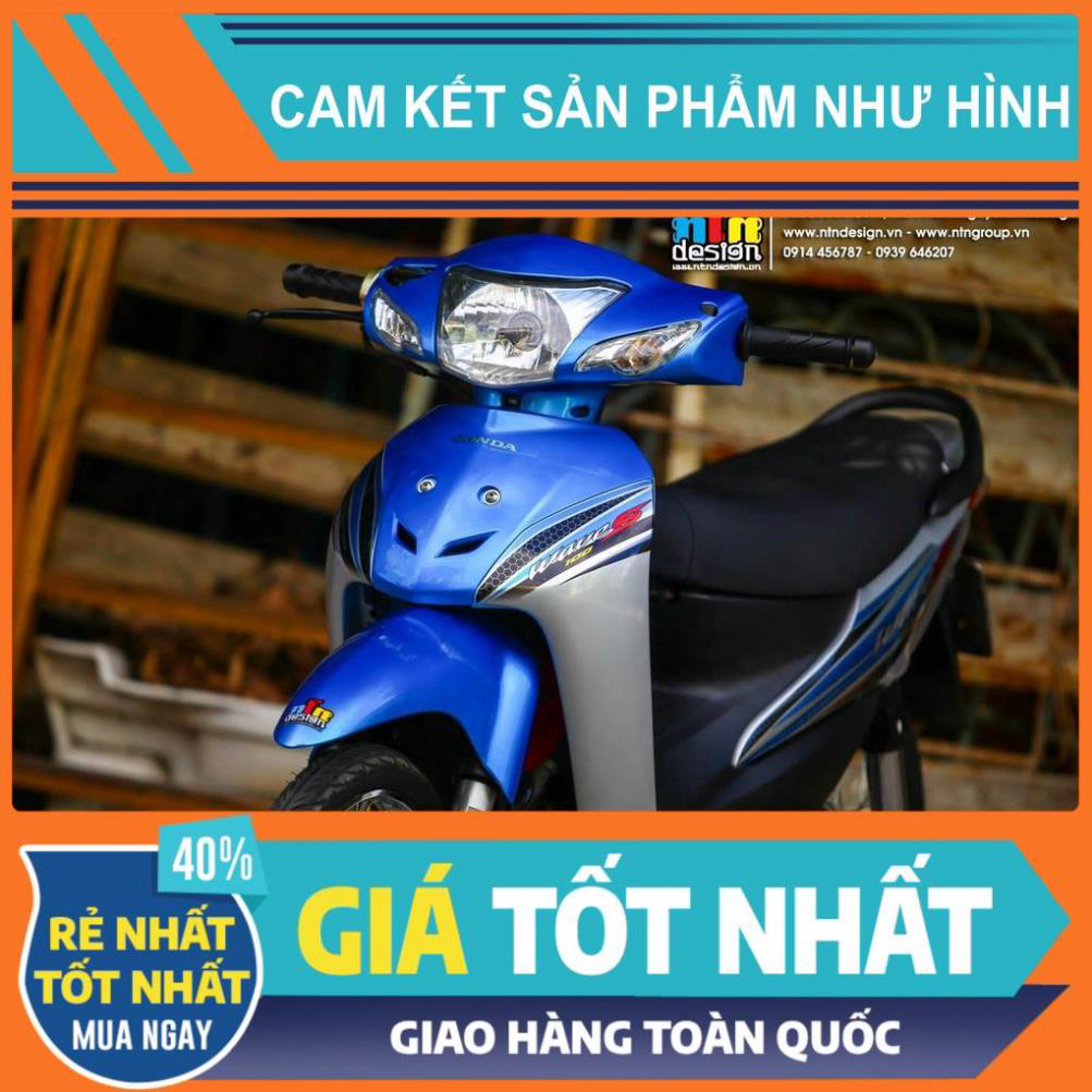 Tem Rời Dán Xe Wave A 100 Mẫu S Bạc Xanh
