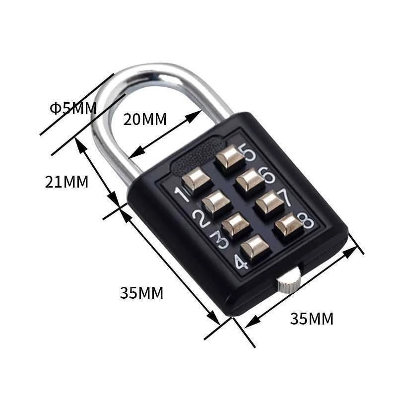 KIPRUN Ổ Khóa Kết Hợp Mã Số Mật Khẩu 8 Chữ Số Vali Hợp Kim Kẽm Cho Hành Lý Du Lịch Mã Khóa Thông Minh Khóa Mã Chống Trộm Có Khóa