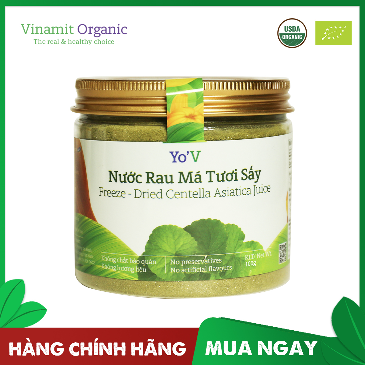 Nước rau má tươi sấy Yo'V 100g