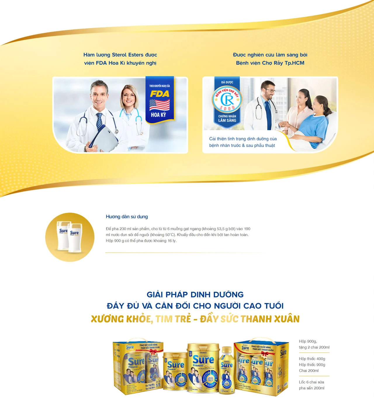 COMBO 6 LON SỮA BỘT SURE PREVENT GOLD 400G.