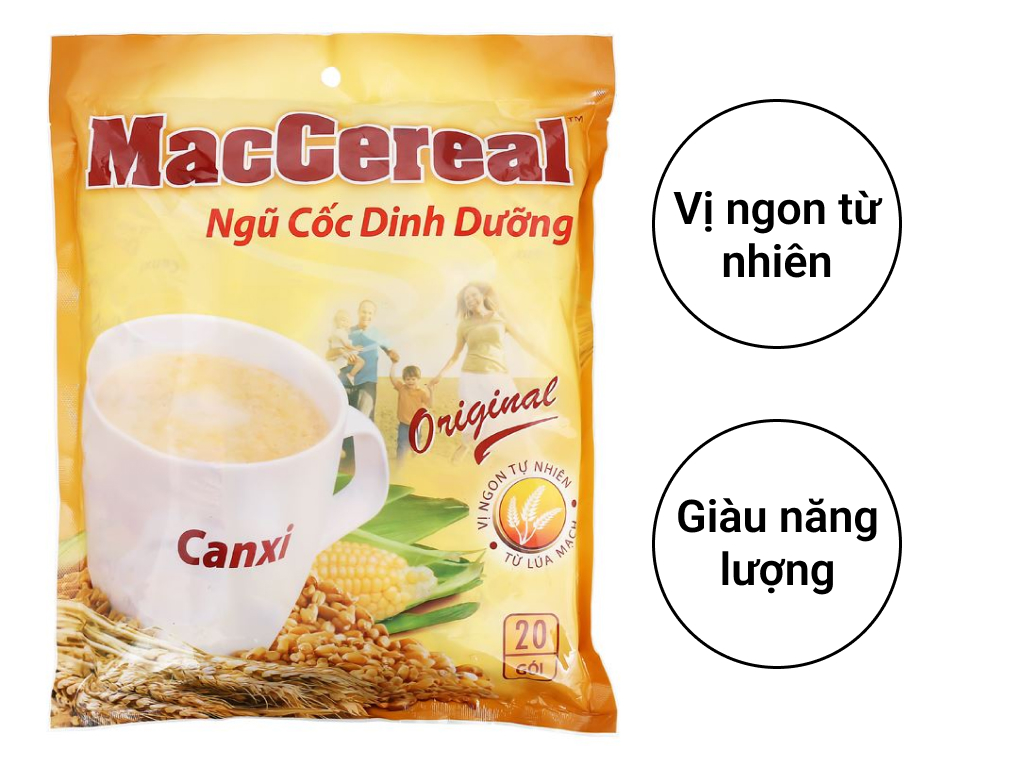 Ngũ cốc dinh dưỡng MacCereal bịch 560g thơm ngon dễ uống, Bột Ngũ Cốc Dinh Dưỡng Ngũ Cốc Ăn Sáng;