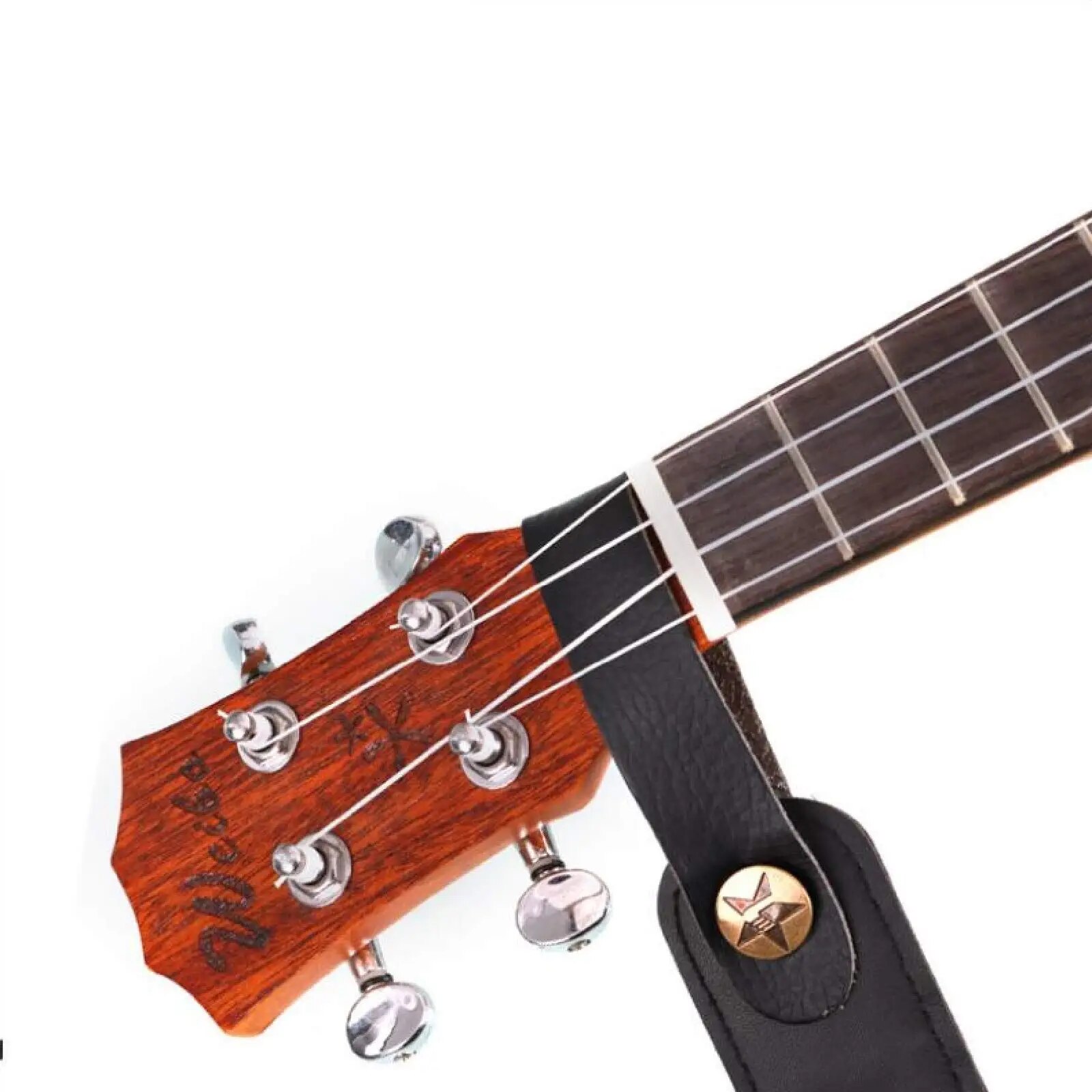 Miwaye Guitar Strap String, Black Leather Guitar Neck Strap Button, Acoustic Guitar Headstock Strap Tie, Strap Lock