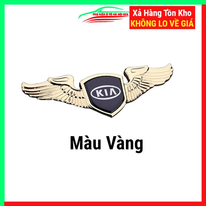 Logo cánh chim thiên thần xe KIA trang trí ô tô mạ màu vàng/bạc