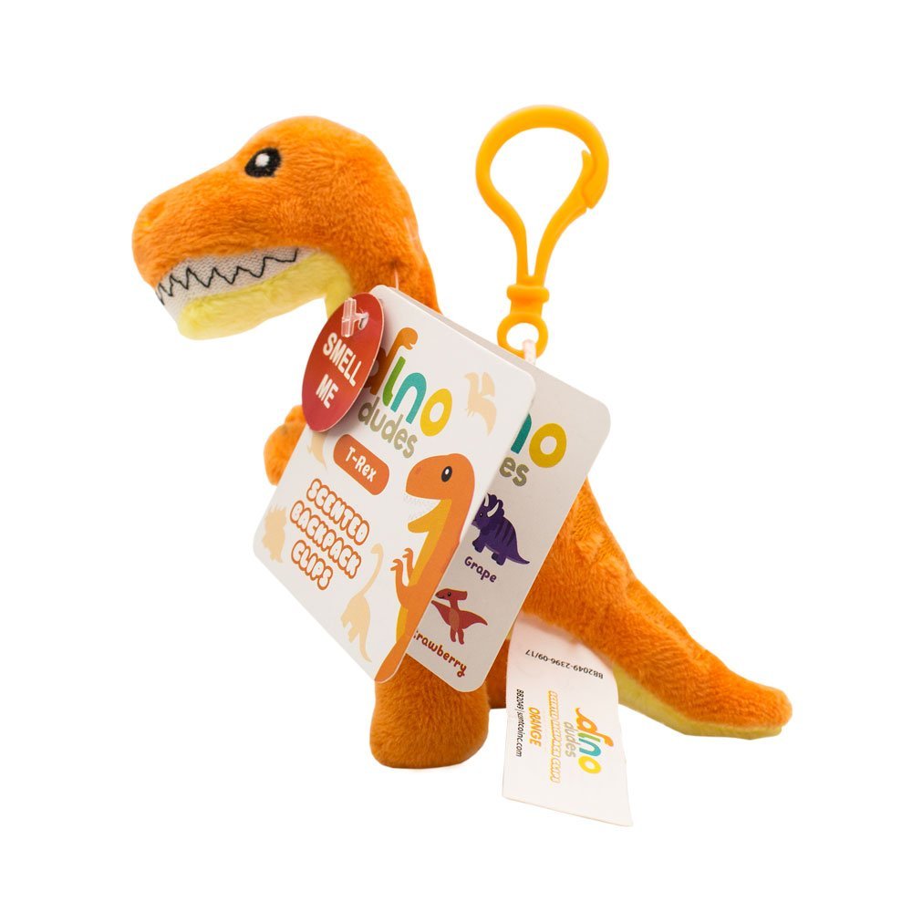 orange dinosaur stuffed animal