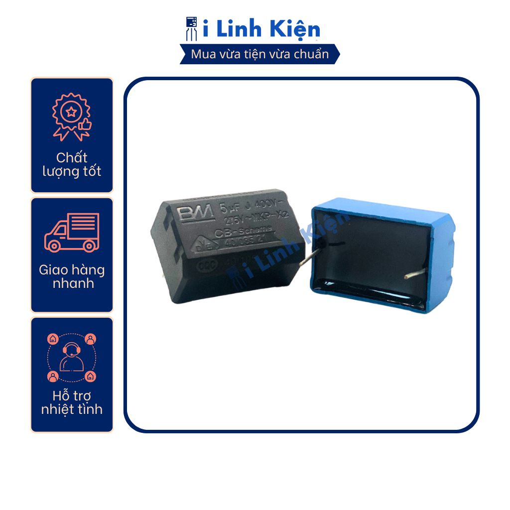 Tụ bếp từ 5UF 400VDC chất lượng tốt.