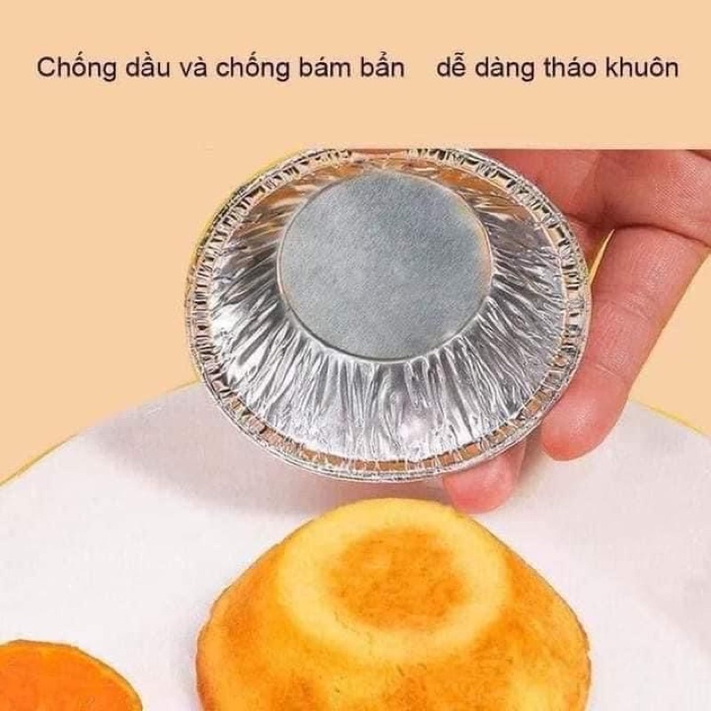 50 Đế giấy bạc bánh tart dùng 1 lần