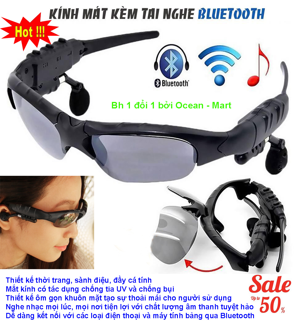 Kính Mát Kèm Tai Nghe Bluetooth - mẫu kính mát nghe nhạc, nghe gọi điện thoại cực tiện lợi cho cả nam và nữ đang hot