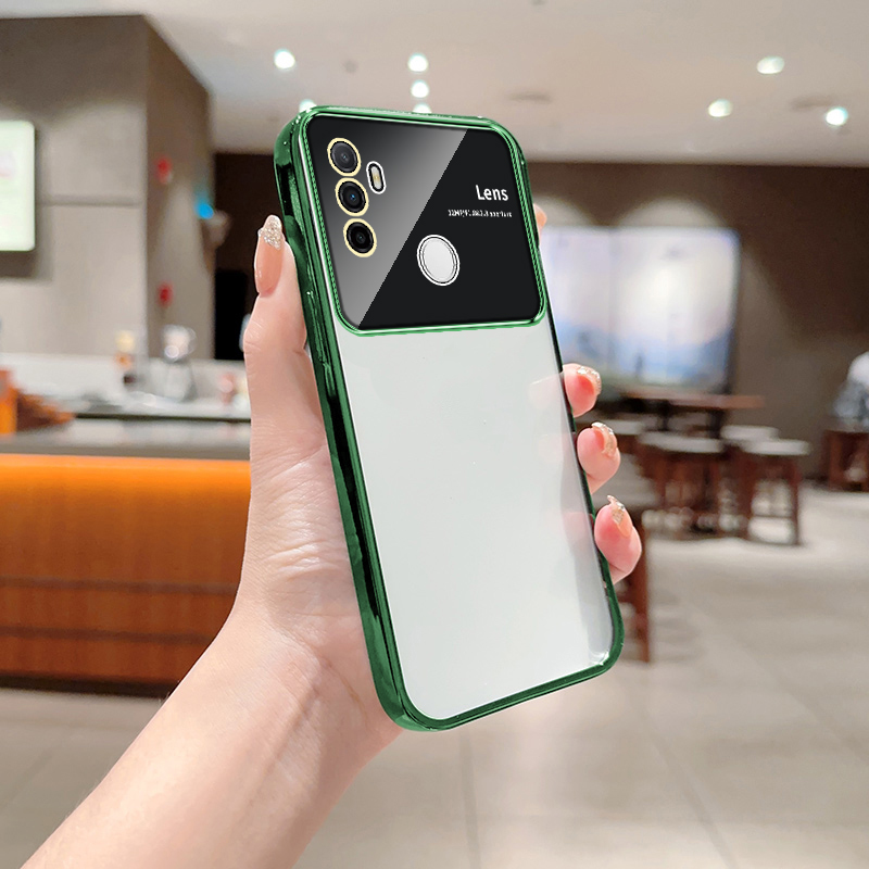 Clear plating phone case for oppo a53 2020 case oppoa53 2020 transparent shockproof with camera protection soft cover