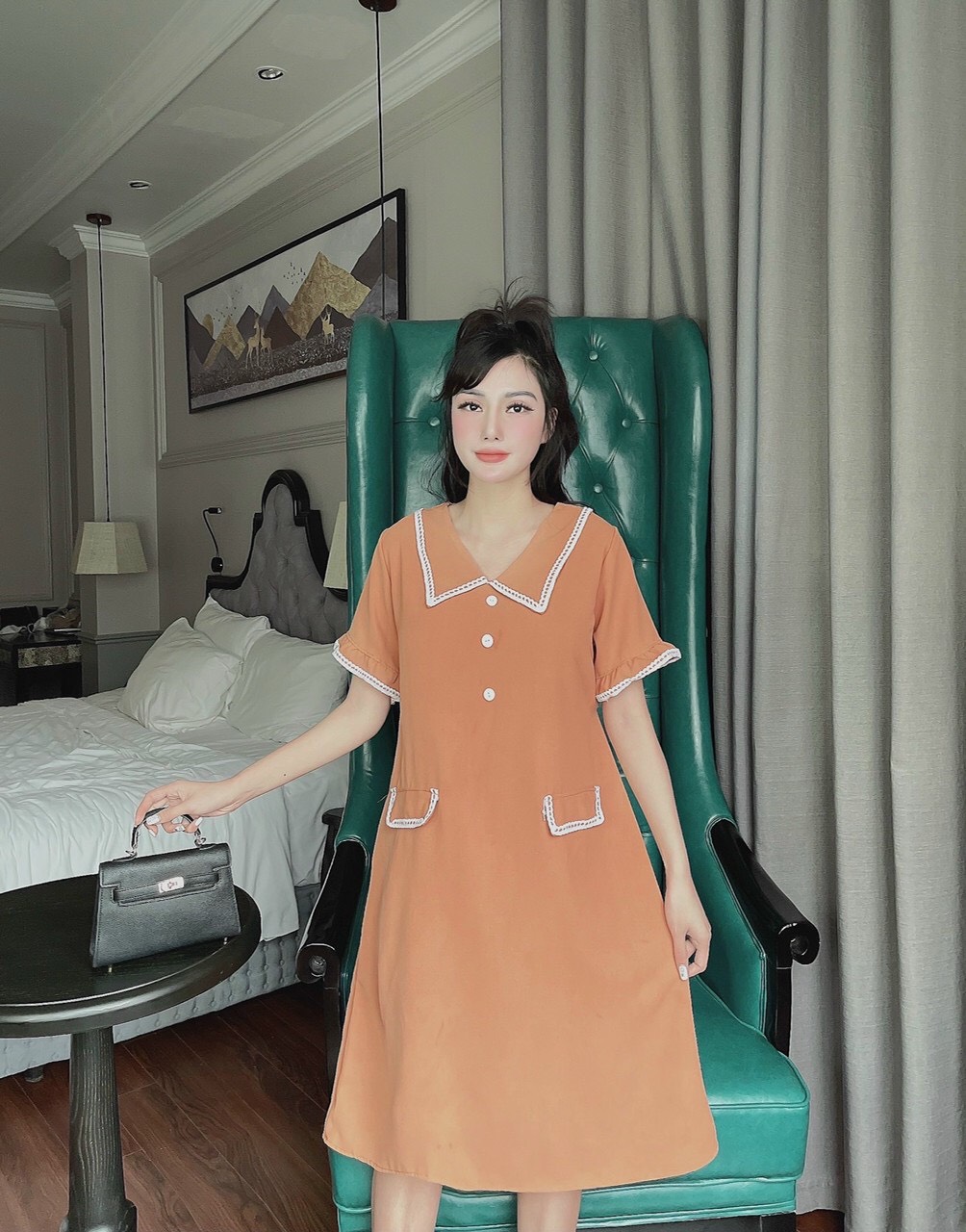 Váy bầu, đầm bầu thiết kế dáng dài trẻ trung