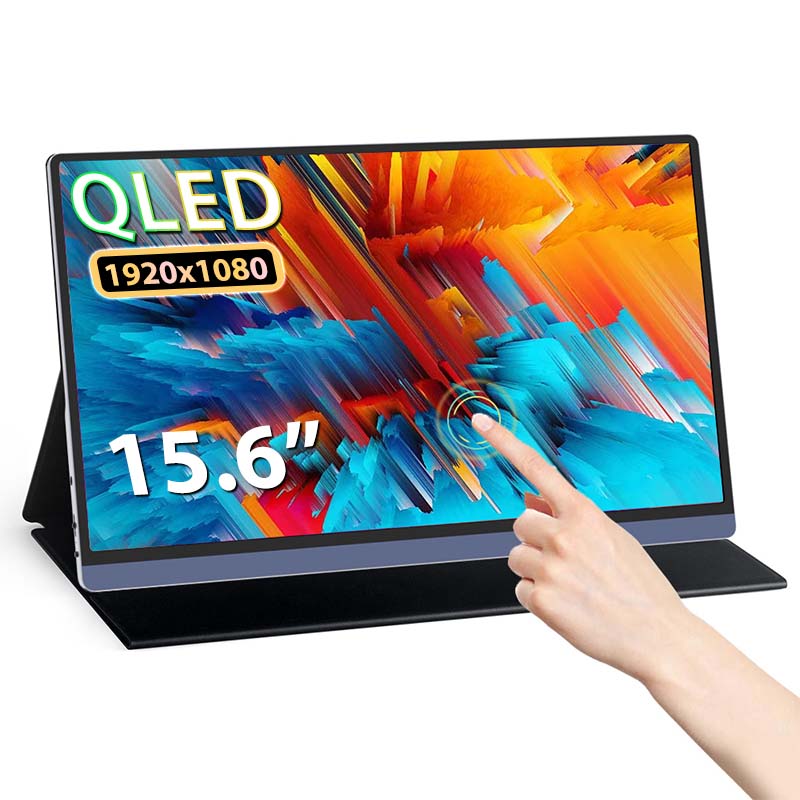 Kabbient màn hình di động qled 15,6 inch hdr màn hình ngoài thứ hai type-c usb hdmi-tương thích cho ps5 / 4 chuyển đổi xbox phone máy tính xách tay pc samsung màn hình