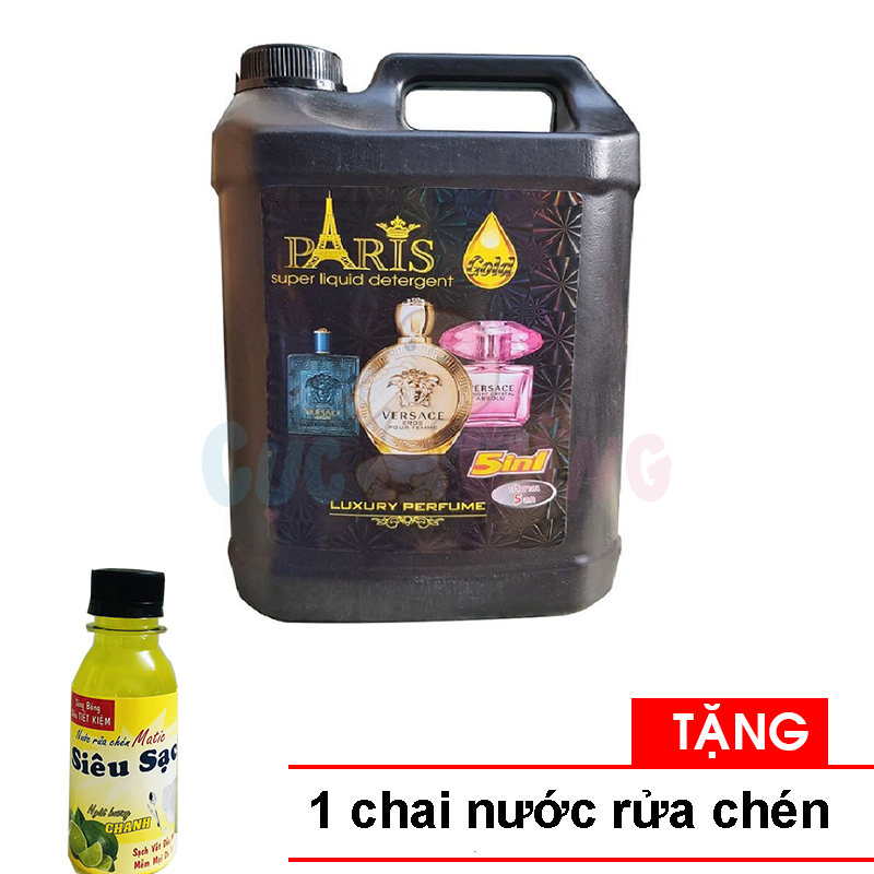 Nước Giặt Paris Thái Lan 5 lít hương nước hoa ( giặt xả 5in1) TẶNG 1 chai nước rửa chén