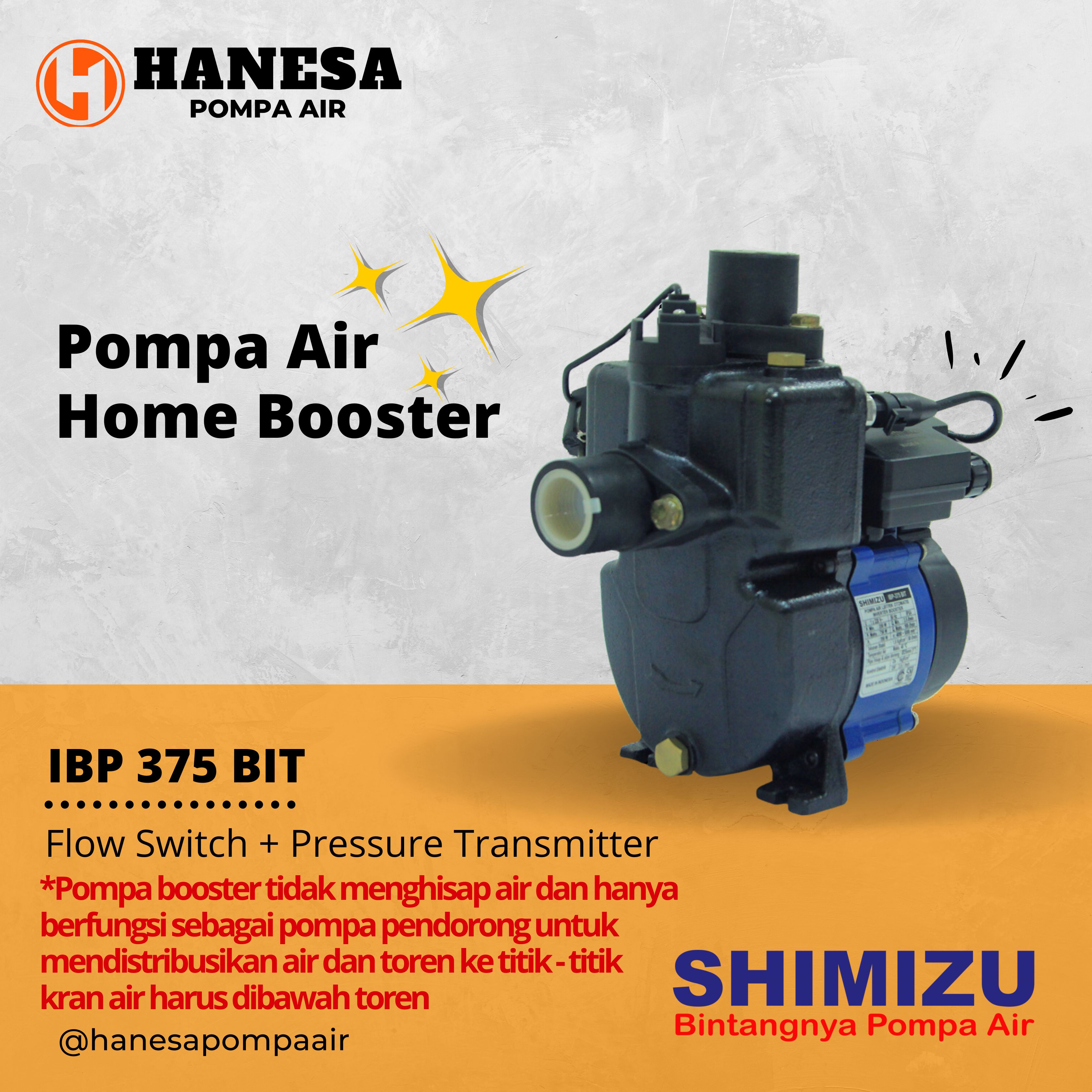 Shimizu IBP 375 BIT Pompa Dorong Otomatis (Booster Pump) Lazada Indonesia