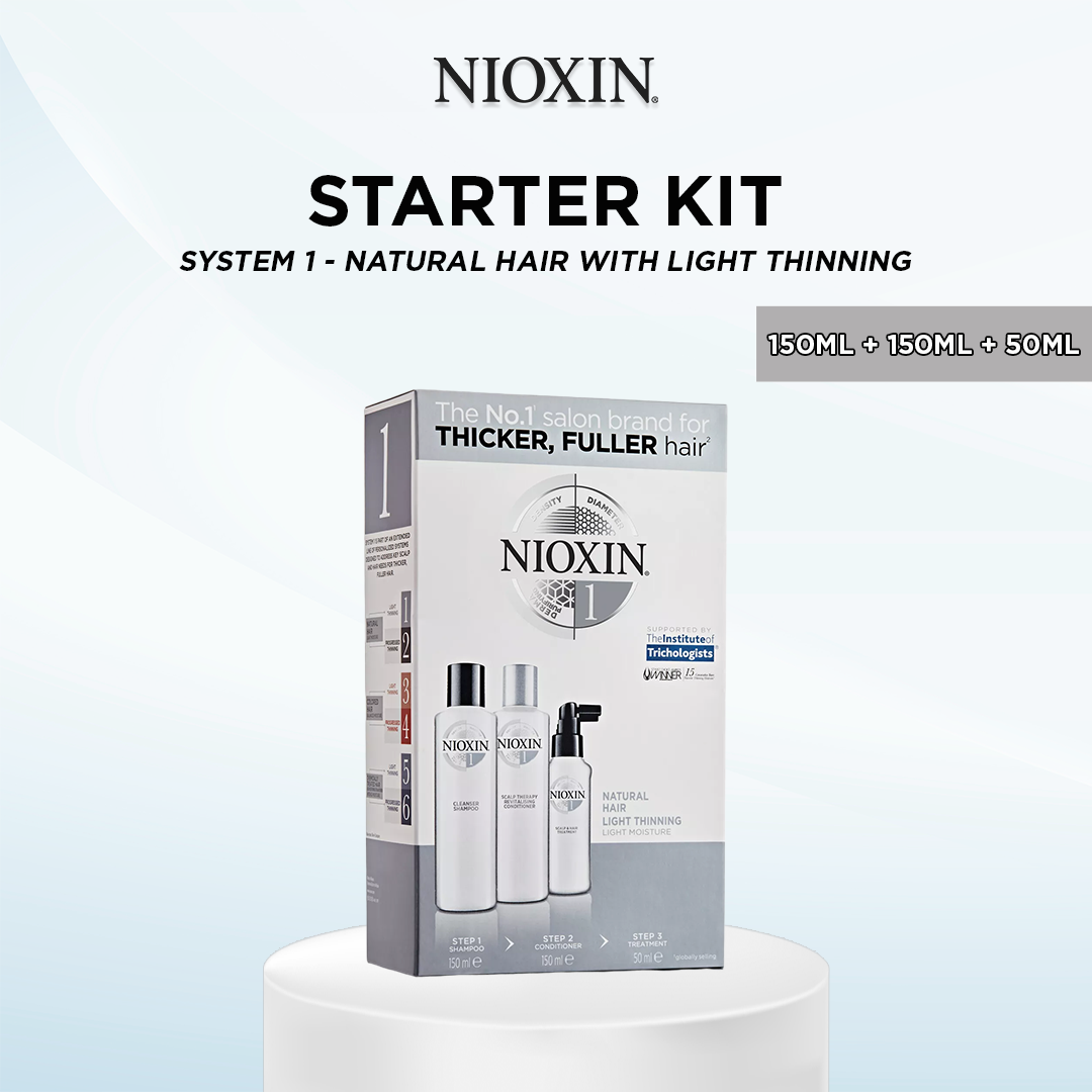 NIOXIN Anti Hair Loss Starter Kit for Natural Hair with Light Thinning,  Full Bundle Set, System 1 | Lazada Singapore