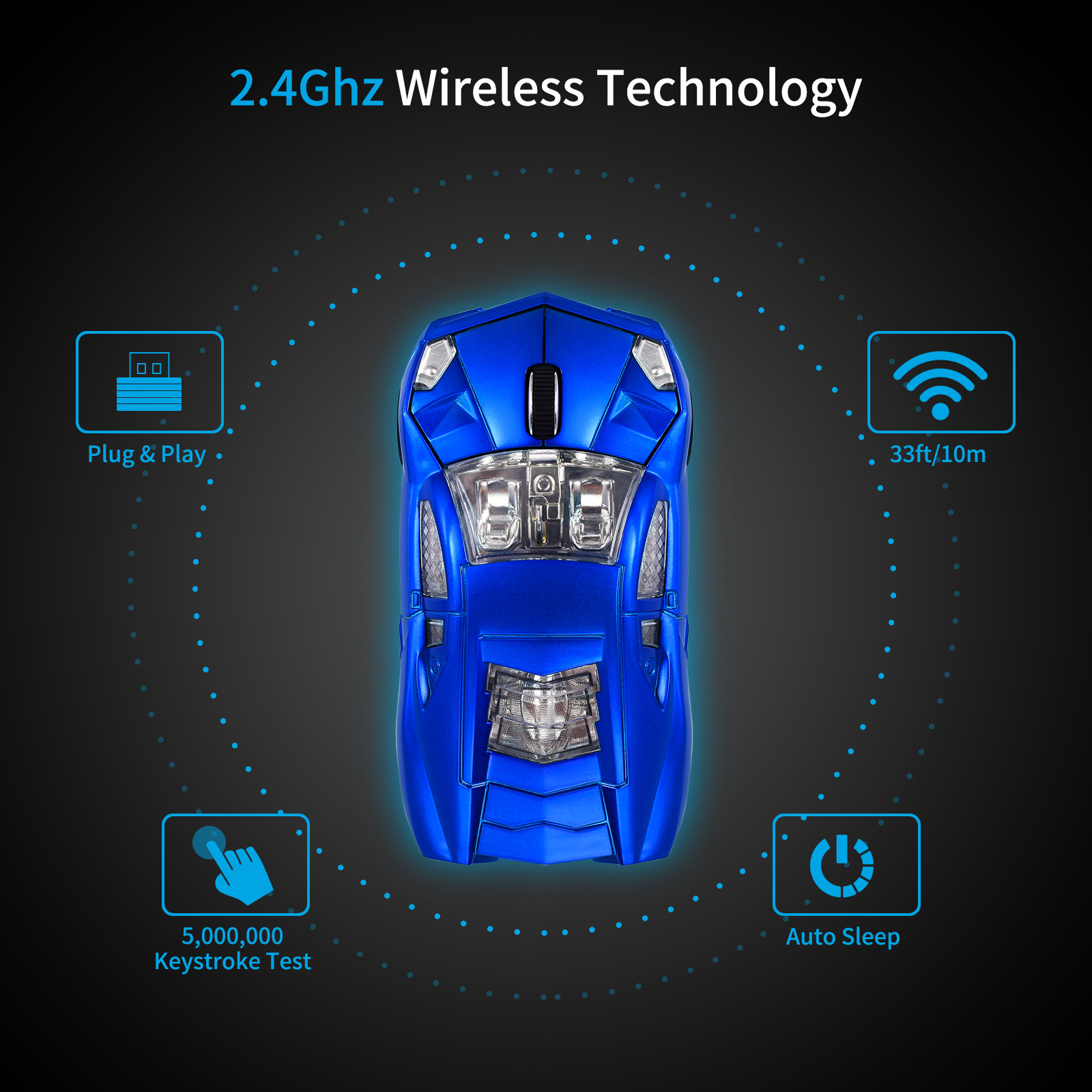 Creative gift model car Raton inalambrico mouse sports car 2.4g ...