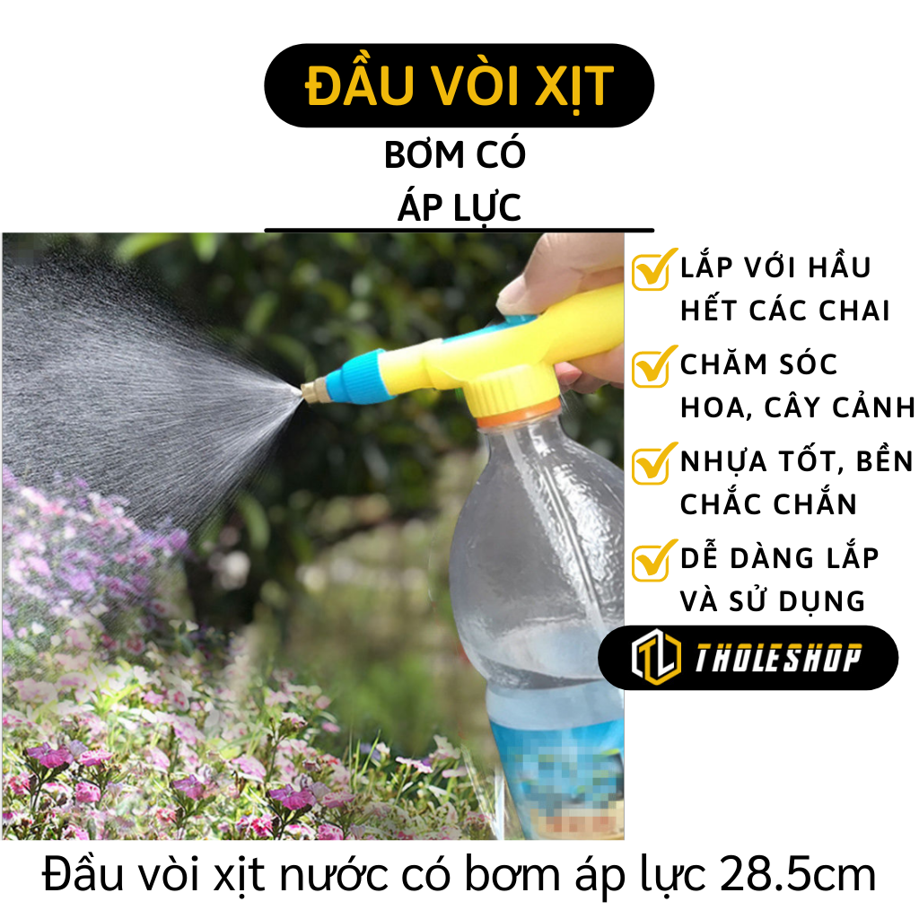 Vòi xịt nước tưới cây gắn đầu chai nước tiện lợi - Đầu xịt gắn chai để tưới cây, phun sương, phun thuốc diệt cỏ, diệt mối