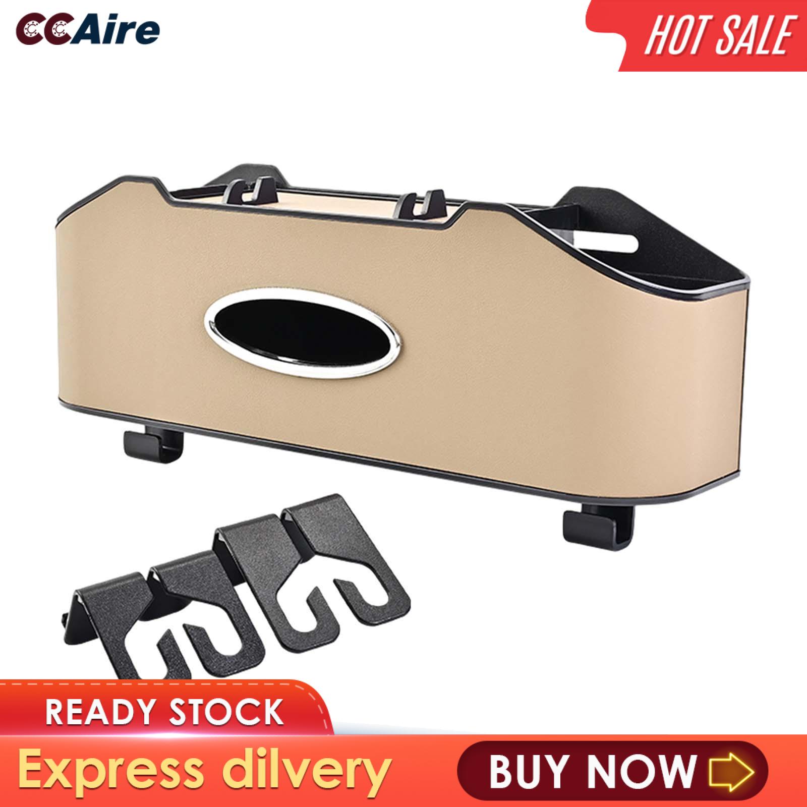 CCAire Seat Back Storage Box Interior Decoration Durable Hooks and Tissue Box Hanging Organizer Car Accessories Car Seat Back Organizer