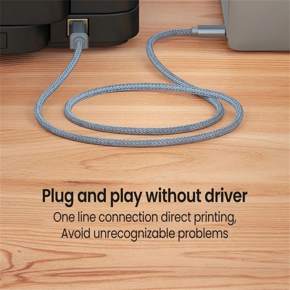 JUNRU3703 Controlle Cable 0.5m/1m/1.5m/2m/3m Data Transfer Data Cables Printer Cable 480Mbps USB B Type C Braided Cable USB C to USB B Cable 480Mbps Printer Cable Type-C Male