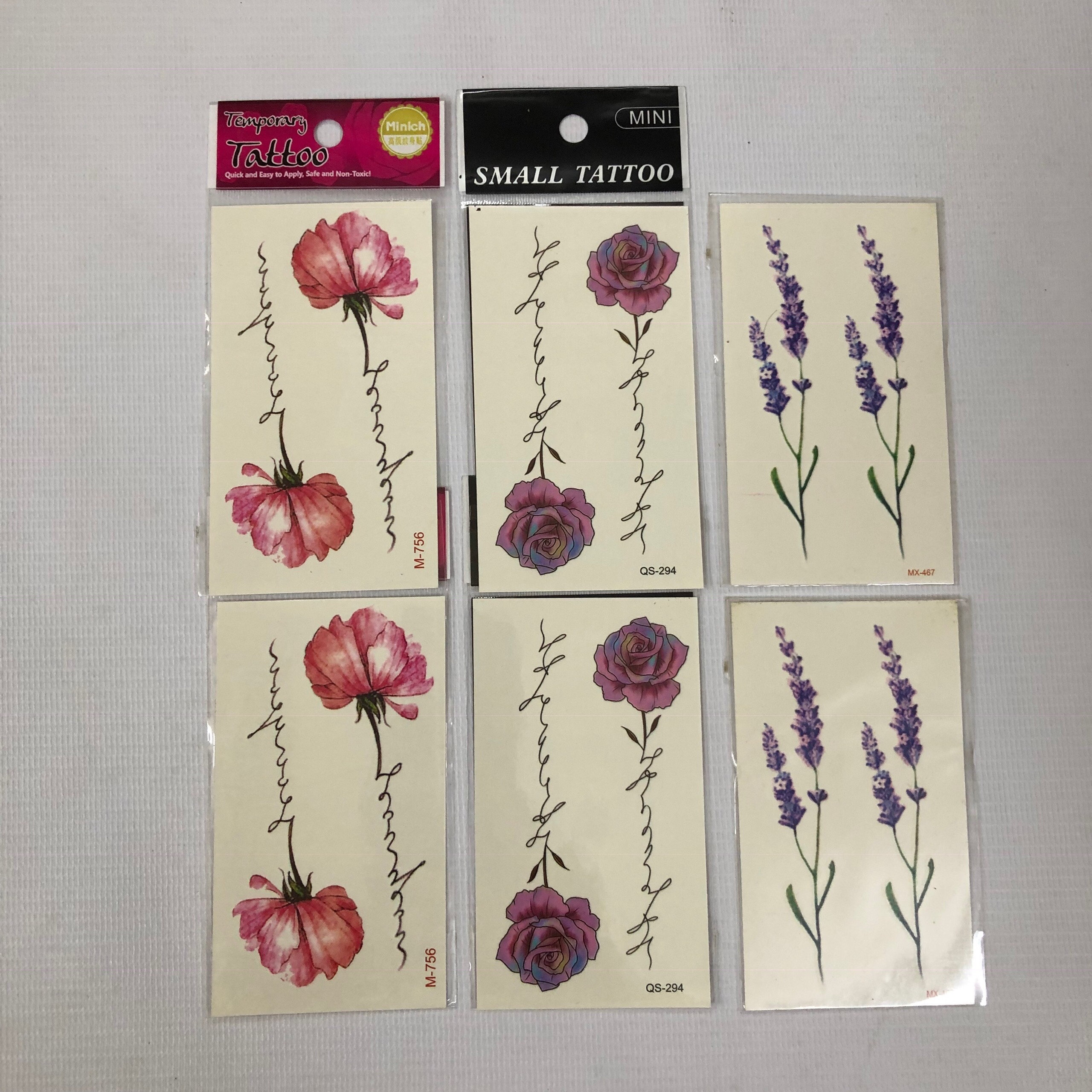 [HCM]Combo 6 tấm hình xăm dán cao cấp hoa album hoa bướm 10x6cm- mua 1 combo tặng 1 combo