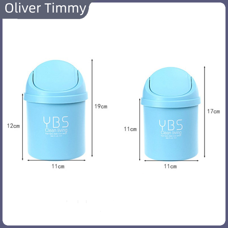 [Oliver Timmy] Desktop Mini Waste Bin Small Trash Can Household With Bins Desk Storage