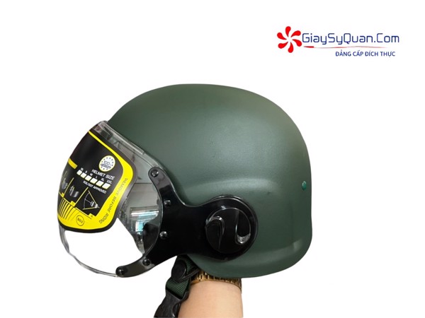 Mũ bảo hiểm độc , màu xanh lá cây, có kính chắn gió - ảnh sản phẩm 2