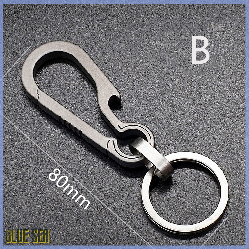 Bluesea Titanium Buckles EDC Outdoor Tool Titanium Alloy Keychain Tiranium Buckle Key Ring Car Accessories Keychain Pendant Gift For Man