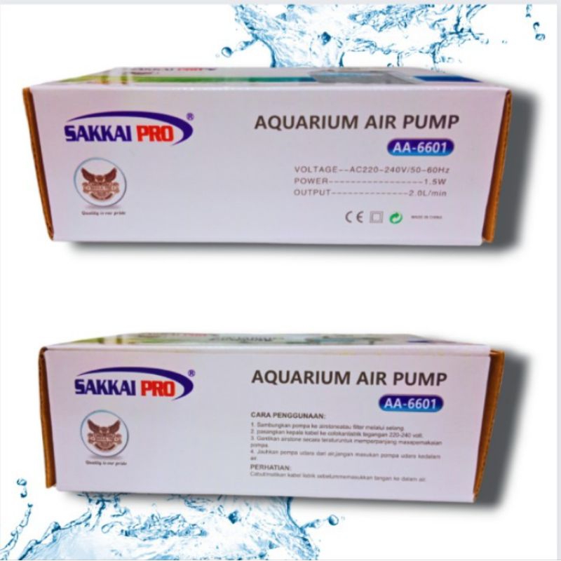 Aerator Airpump Baterai Aquarium Aquascape 1 Lubang SAKKAI PRO AA 6601