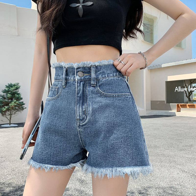 Wide Leg Denim Shorts Women's Summer Slim A-line Shorts