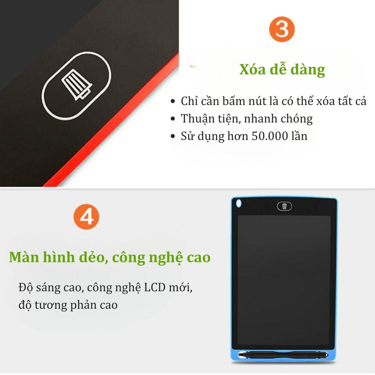 Bảng viết tự xóa cho trẻ LCD 8.5inch