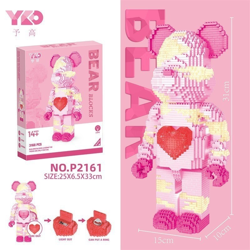 Lego bearbrick 55cm lego gấu lego mini bearbrick lego gấu bông mini Bộ Đồ Chơi Lắp Ráp Lego Gấu Violent Dành Cho Bé Trai Gái