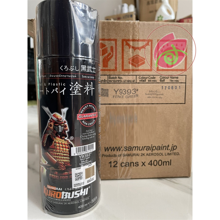 Sơn xịt SAMURAI Y9393 - màu Xanh Rêu (cần sơn trên nền màu Bạc) (400ml)
