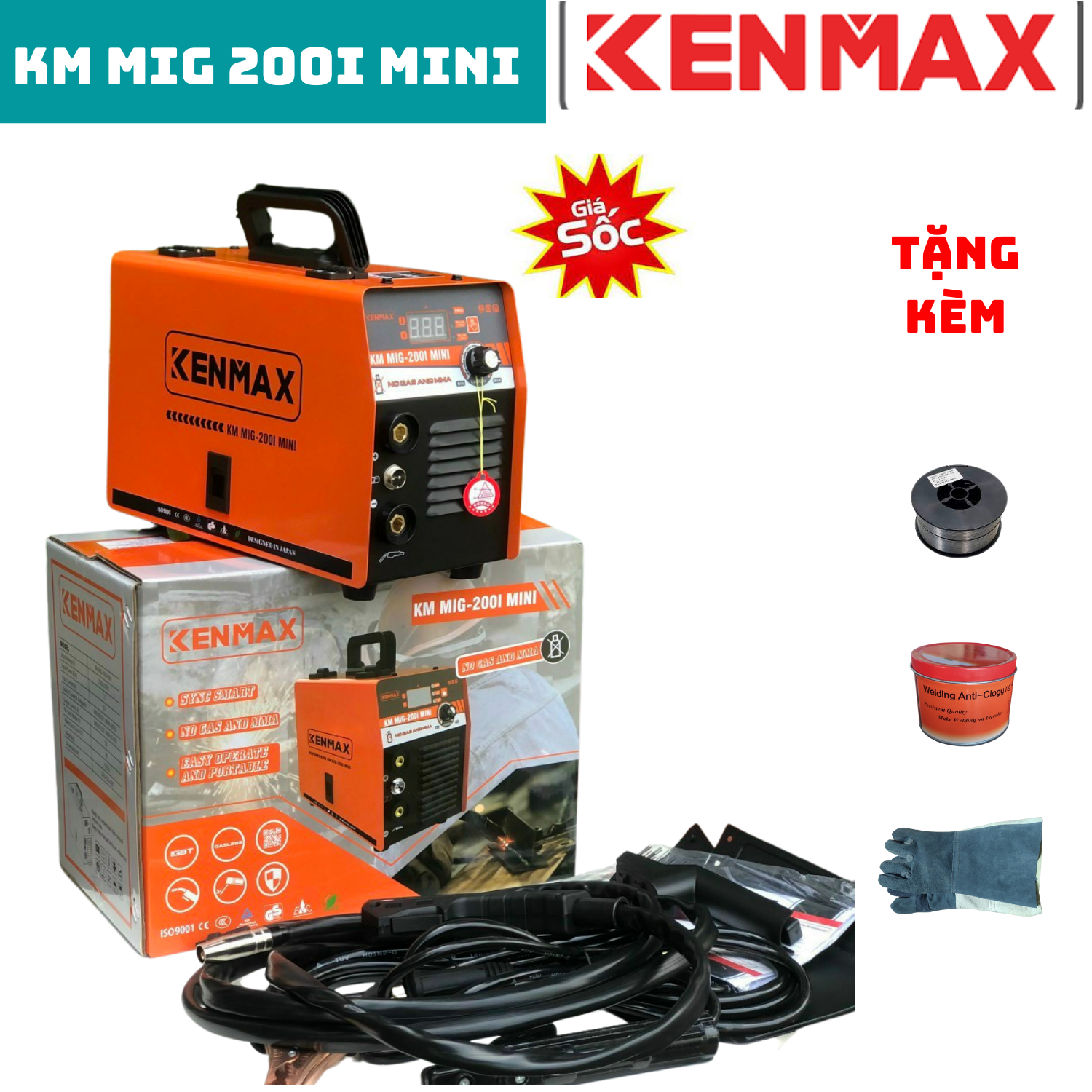 Máy hàn mig - que km mig 200i mini kenmax -